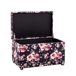 Coffre de rangement assise rembourrée et rabattable velours