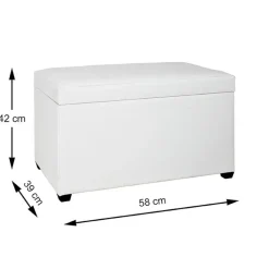 Coffre de rangement blanc en simili cuir