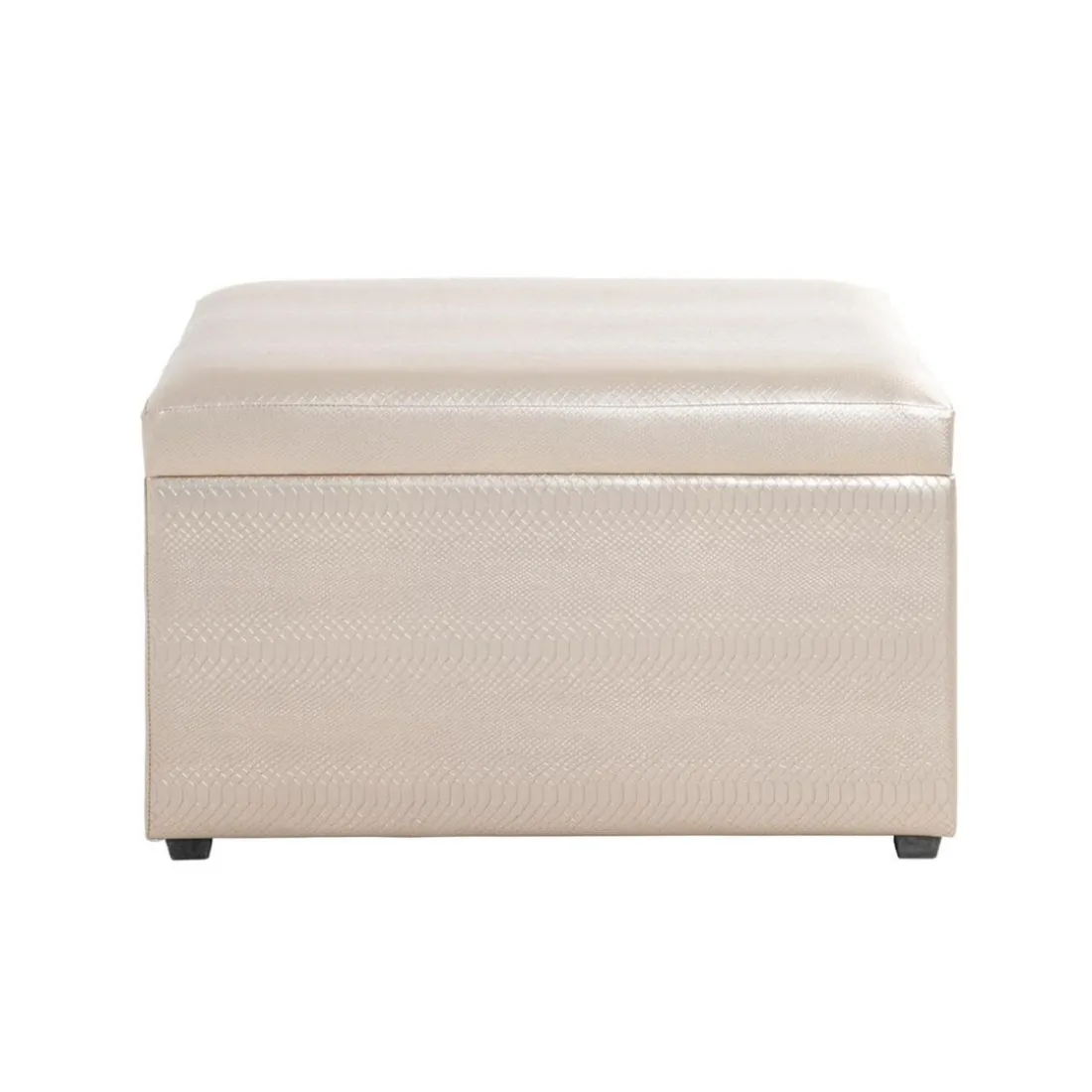 coffre de rangement simili cuir doré