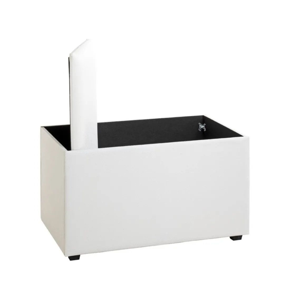 Coffre de rangement simili cuir blanc