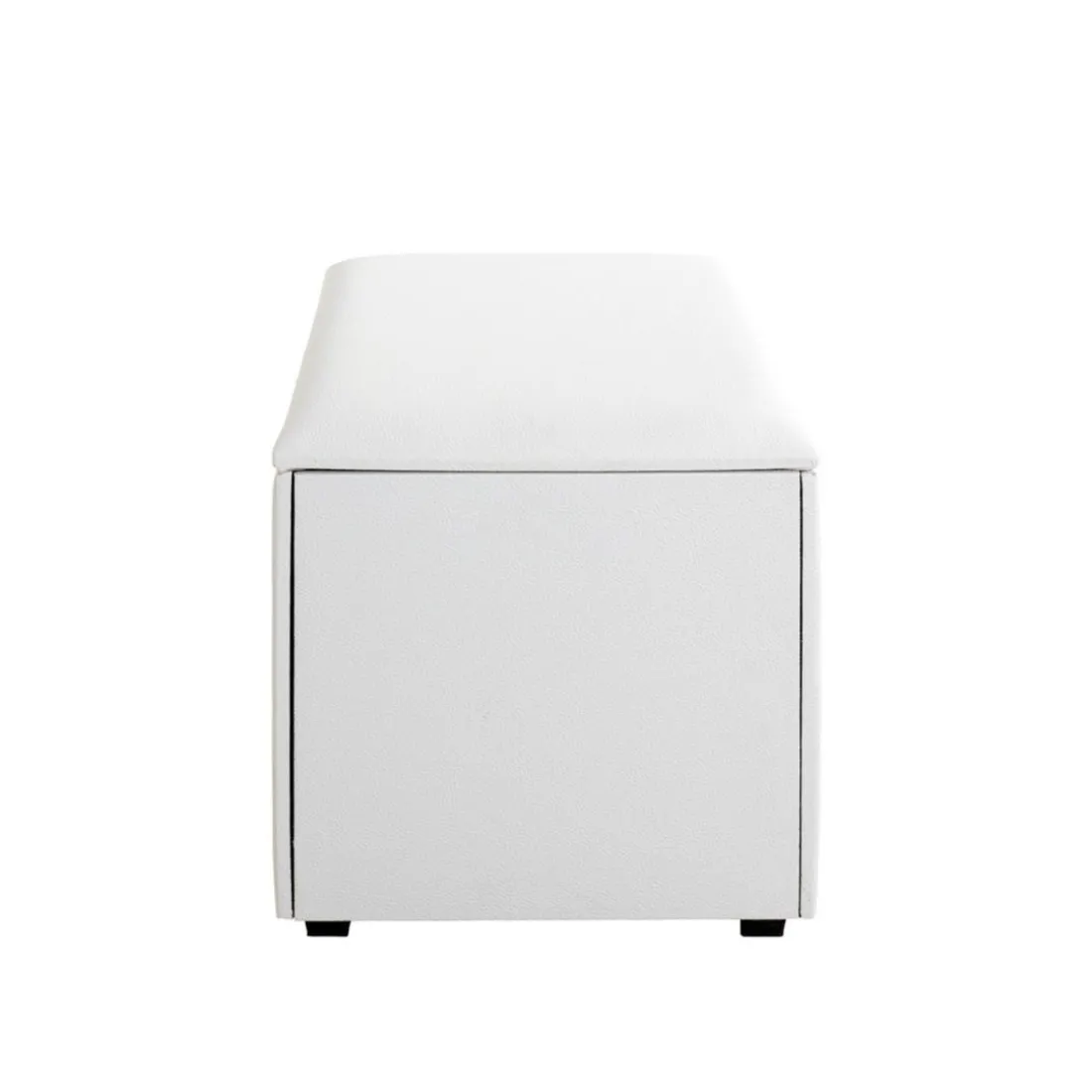 Coffre de rangement simili cuir blanc