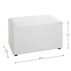 Coffre de rangement simili cuir blanc