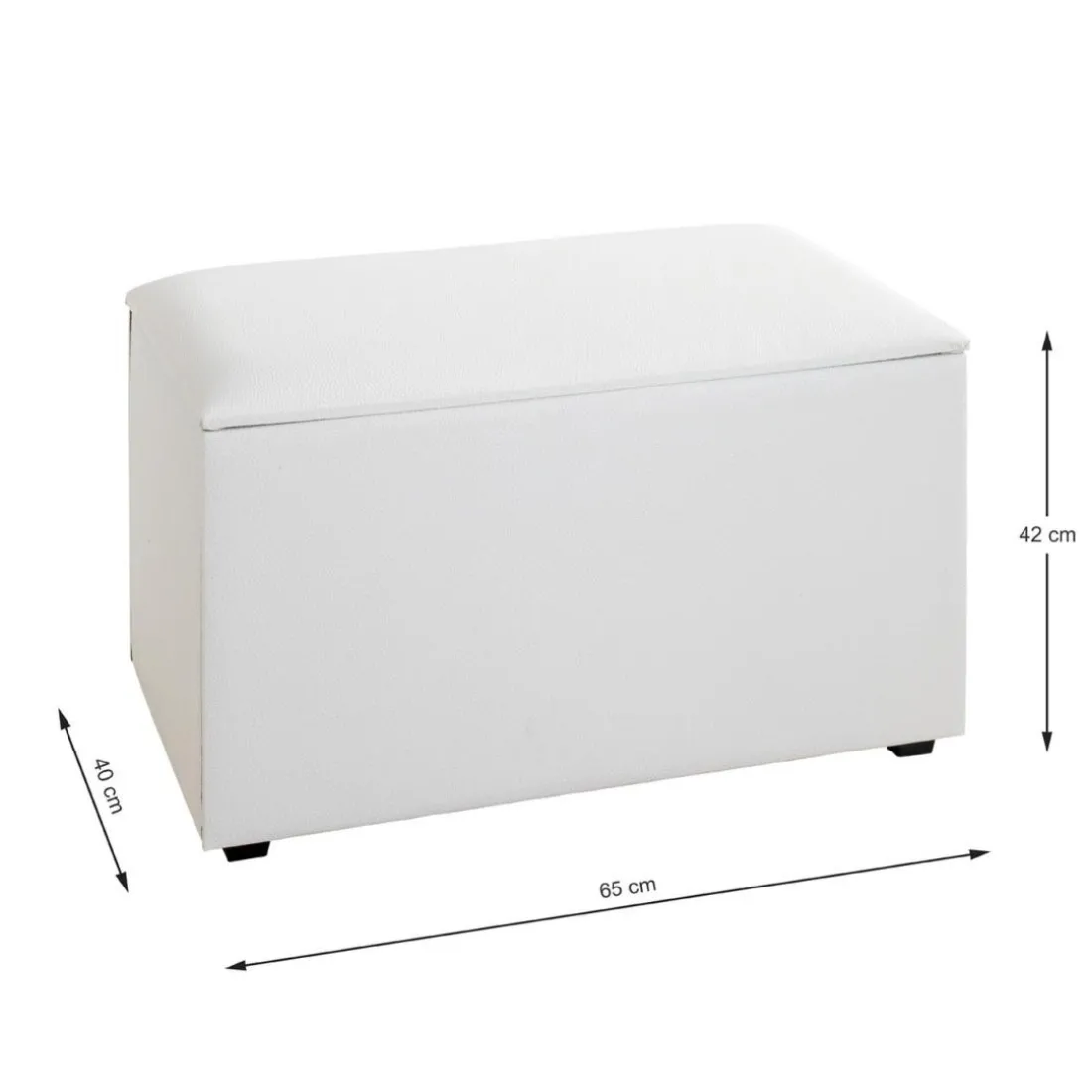 Coffre de rangement simili cuir blanc