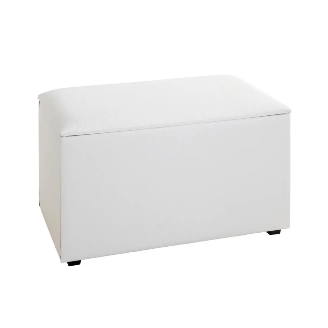 Coffre de rangement simili cuir blanc