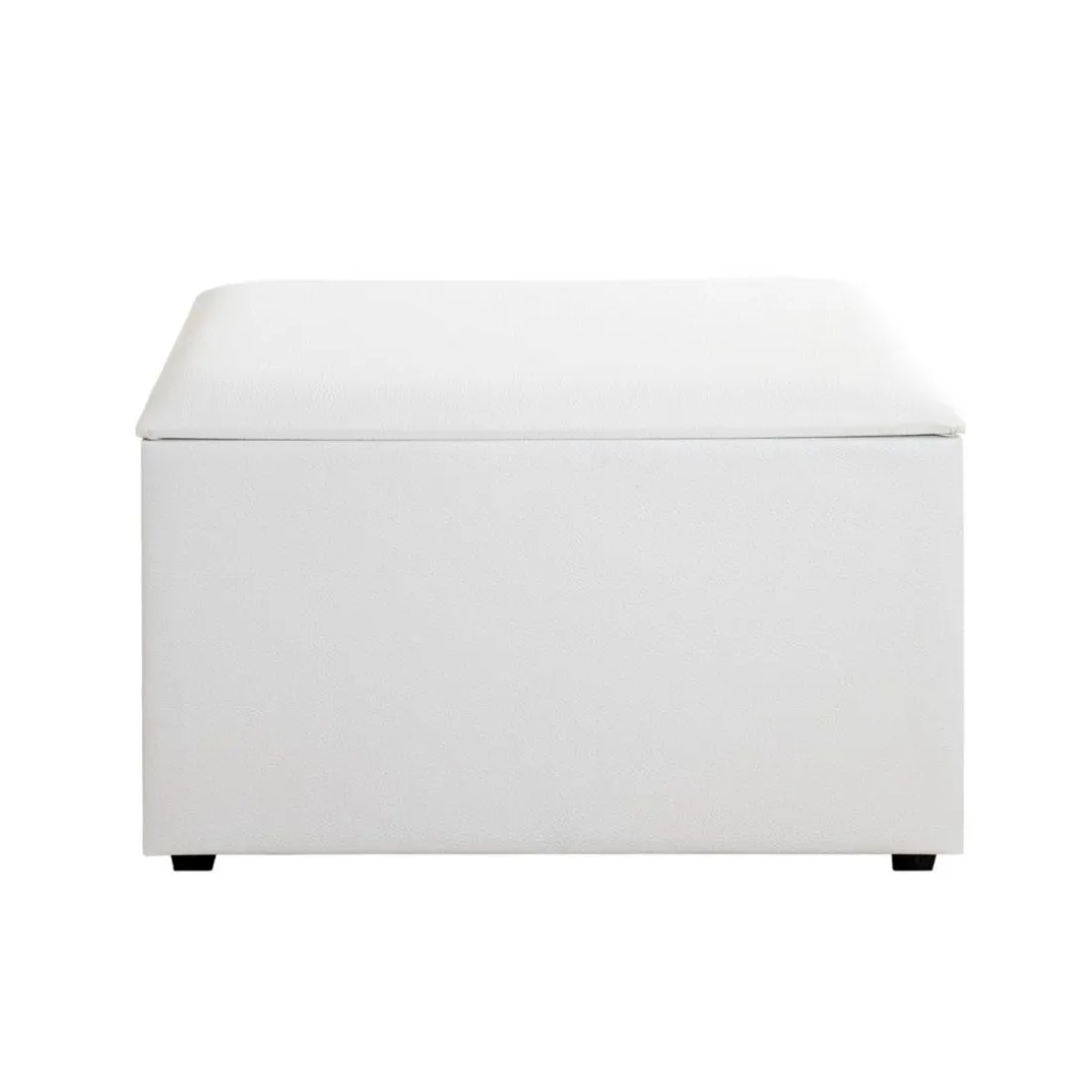 Coffre de rangement simili cuir blanc