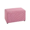 Coffre de rangement tissu pied-de-poule rouge et blanc