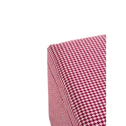 Coffre de rangement tissu pied-de-poule rouge et blanc