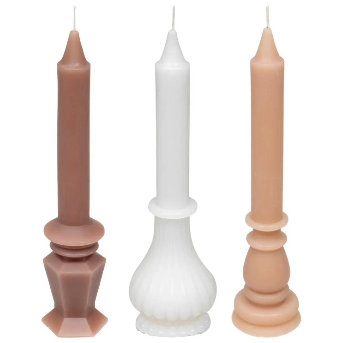 Coffret 3 bougies Little cottage blanc et rose