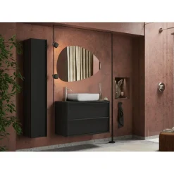 Colonne 1 Porte 138 cm coloris Frêne Noir Système Push Pull