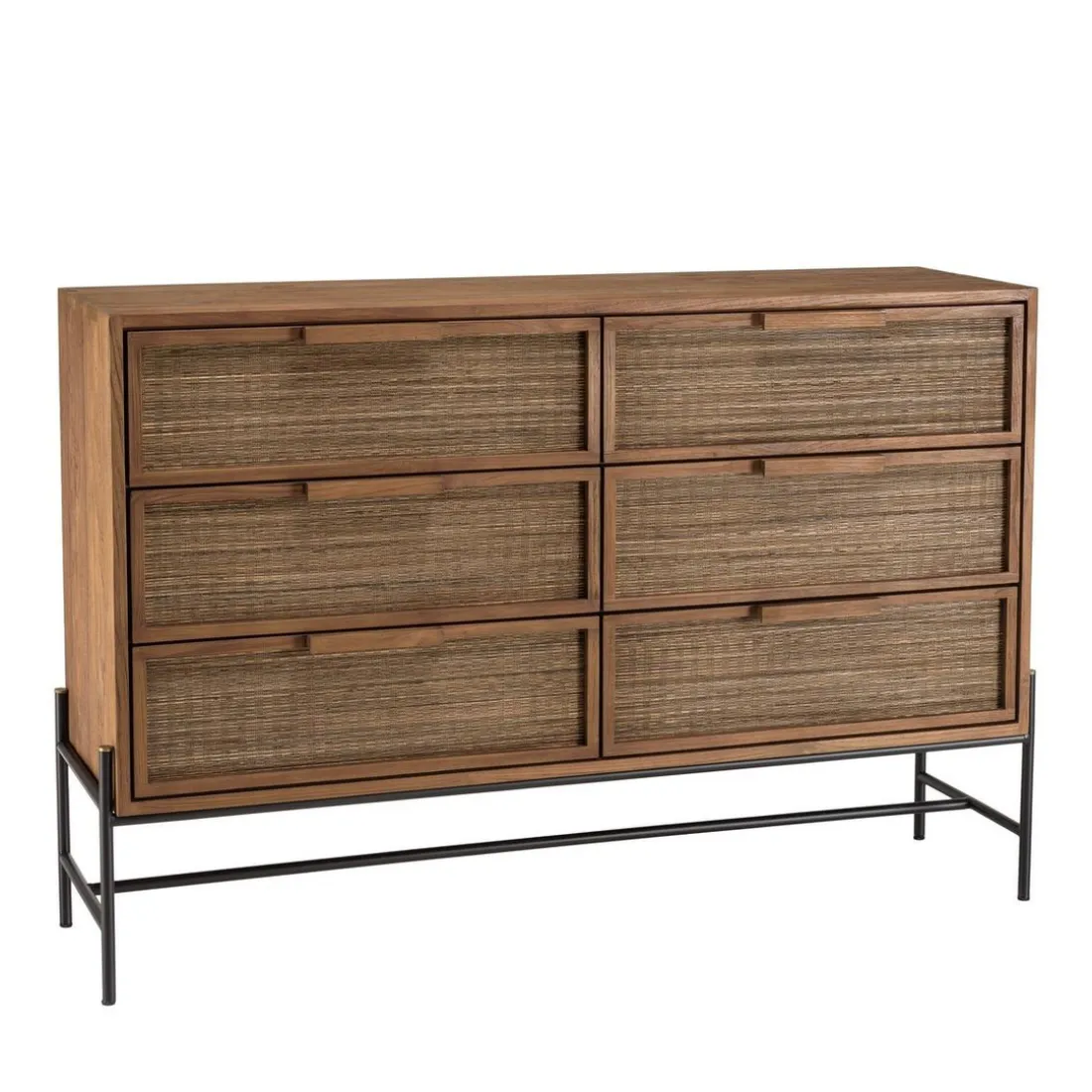 Commode 6 tiroirs en bois de teck recyclé