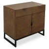 Commode 2 tiroirs et 2 portes battantes Panara Chêne Clair