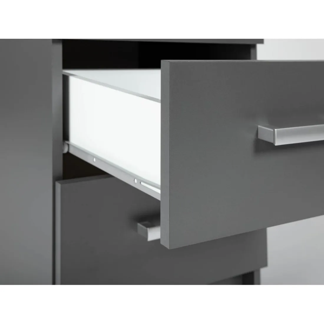 Commode 3 Tiroirs Gris Graphite ELENZIO