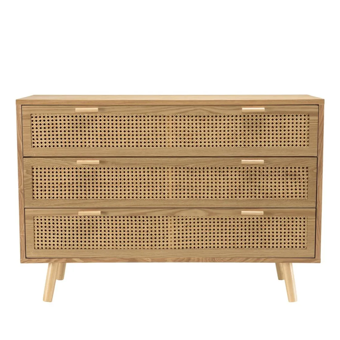 Commode couleur naturel 3 tiroirs cannage RODRIGO