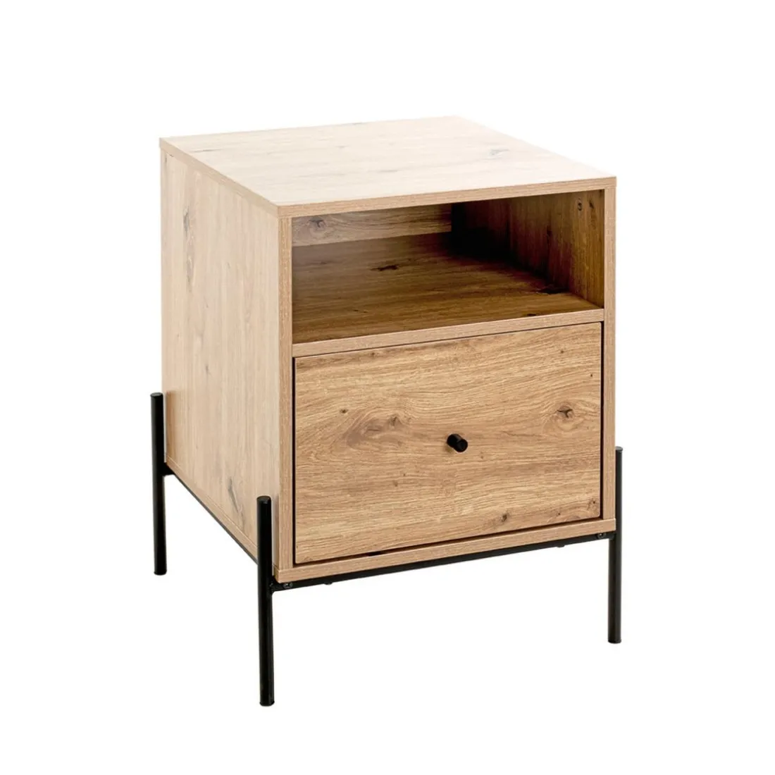 Console 1 tiroir et 1 étagère décor chêne