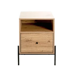 Console 1 tiroir et 1 étagère décor chêne