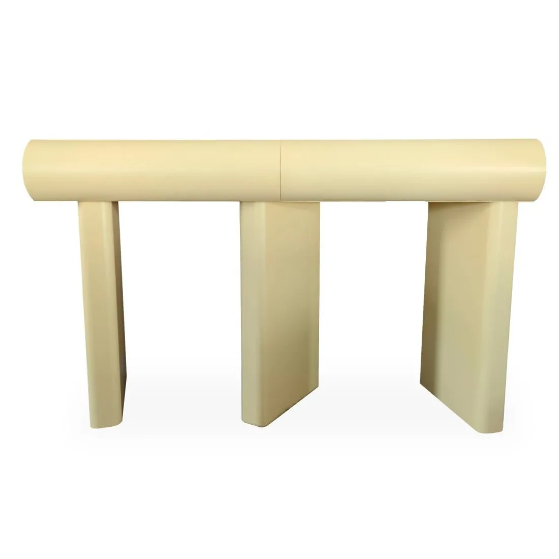 Console design 2 tiroirs avec pieds obliques Mezade Beige