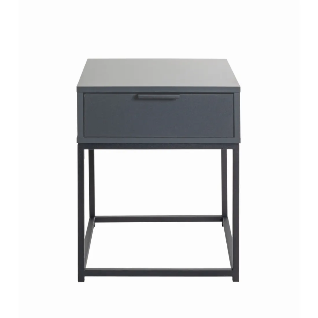Console en panneau de particules avec décor en anthracite tube peint par poudrage en noir
