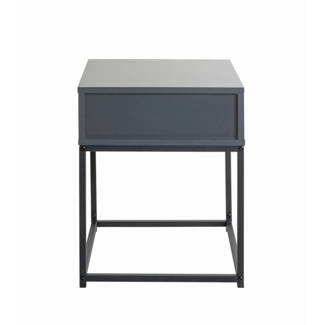 Console en panneau de particules avec décor en anthracite tube peint par poudrage en noir