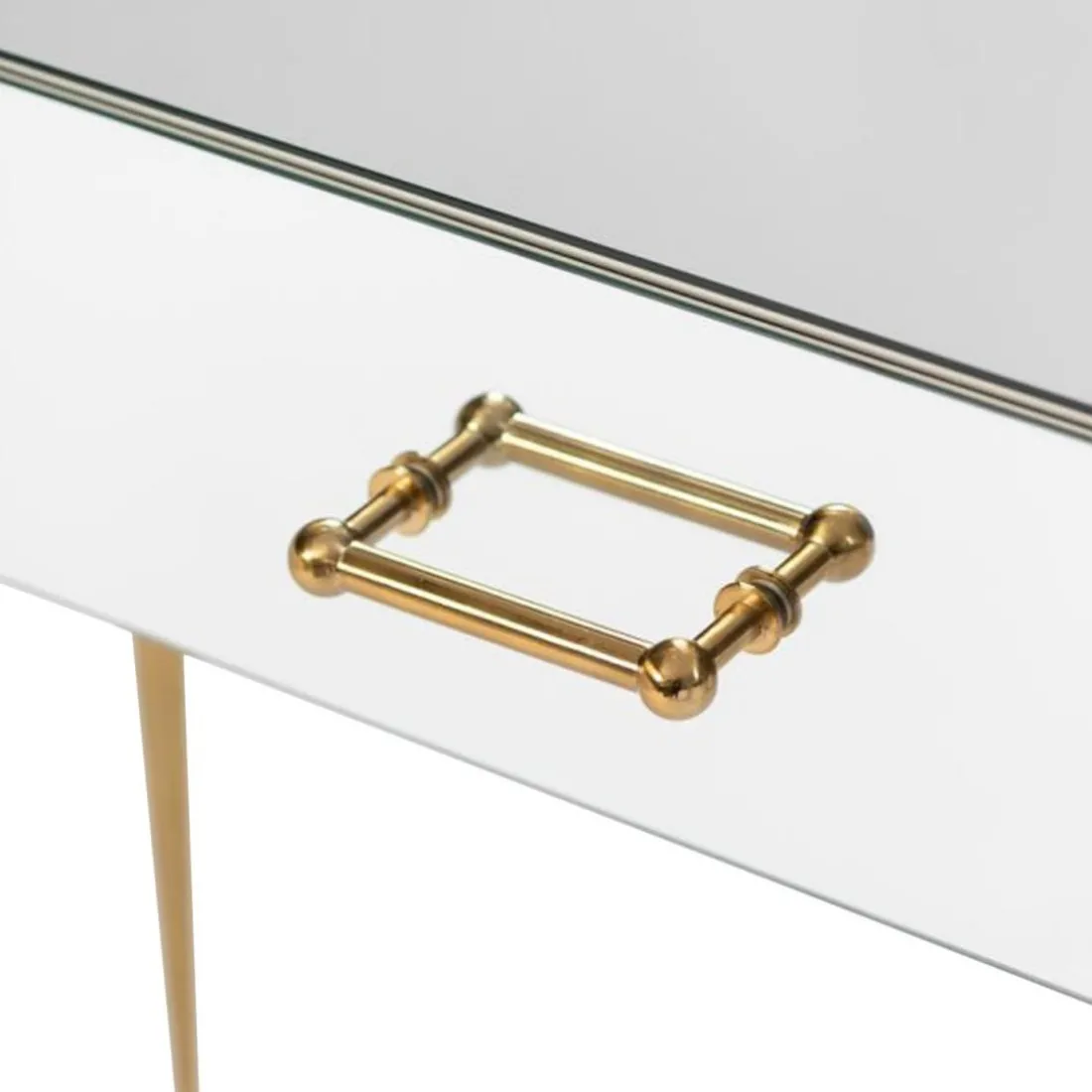Console FANTASIO 1 Tiroir Miroir Et Or