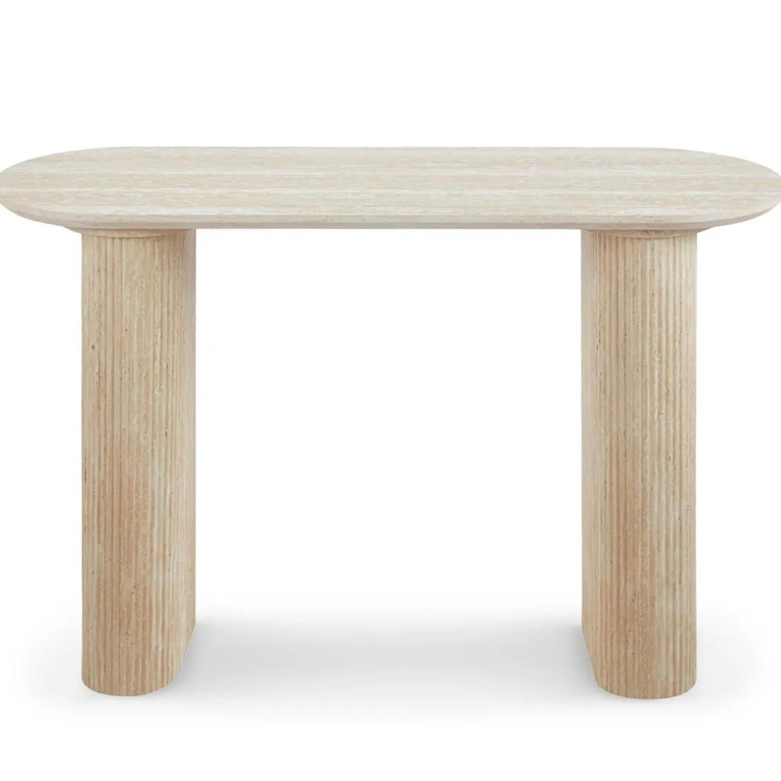 Console moderne avec pieds style colonnes Gwendoline Beige