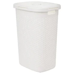 Corbeille 60L Rattan blanc