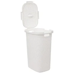 Corbeille 60L Rattan blanc