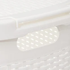 Corbeille 60L Rattan blanc