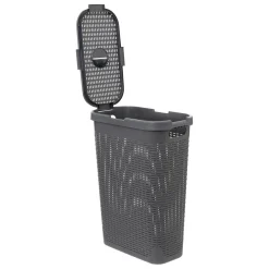 Corbeille Slim 40L Gris BETON/Rotin
