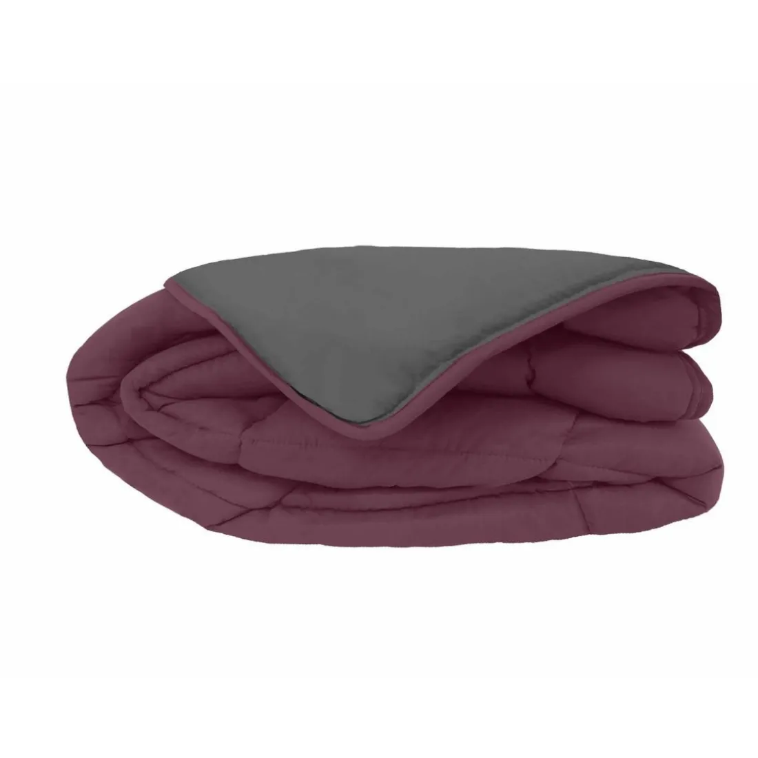 Couette chaude bicolore COCOON prune/acier