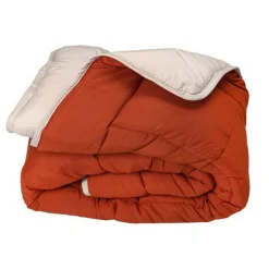 Couette chaude bicolore COCOON gingembre/galet