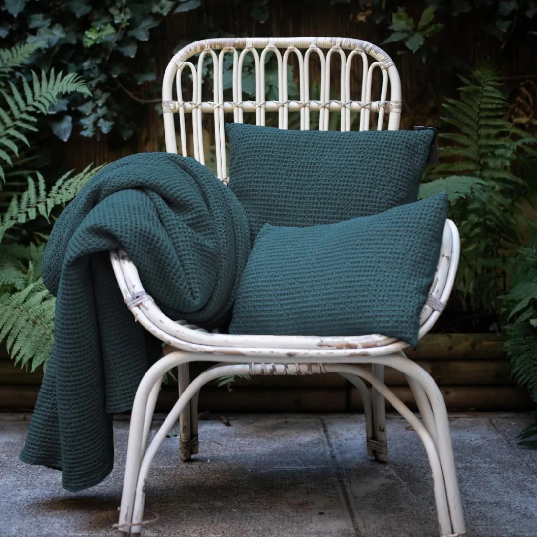Coussin coton Maia Bleu Topaze