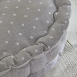 Coussin de Sol Rond Gris Imprimé Constance - Charme