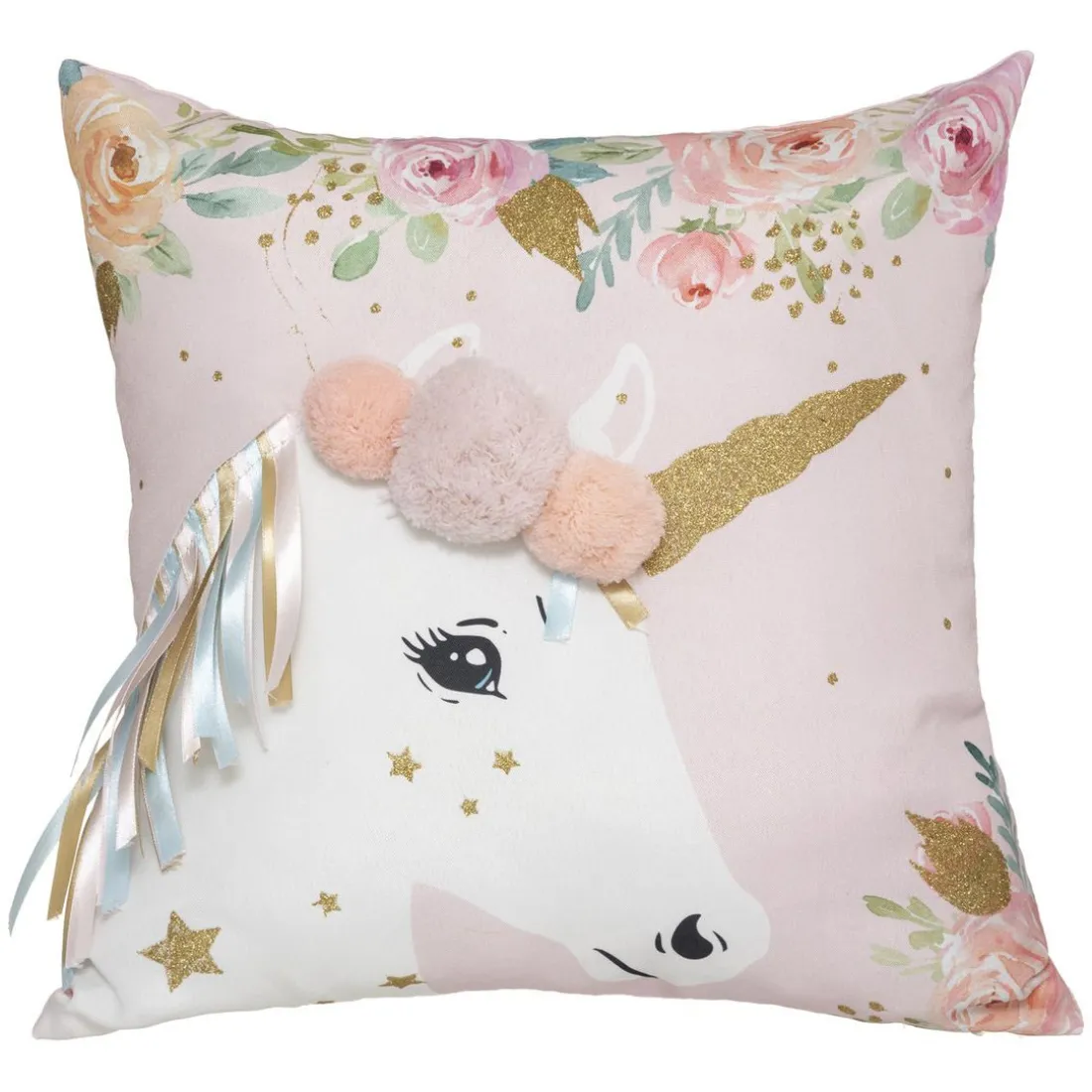 Coussin Licorne Rubans
