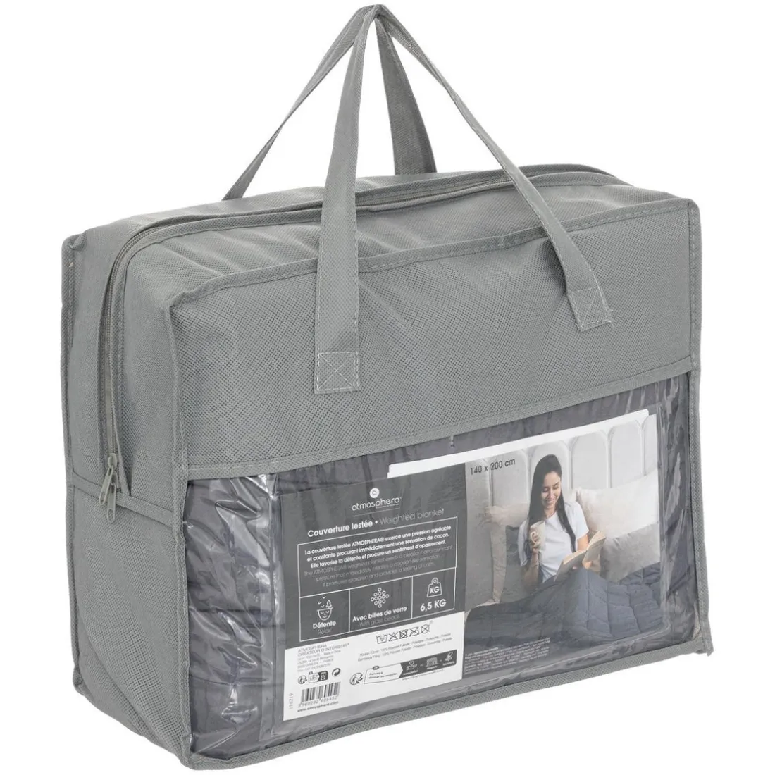 Couverture lestée 6,5kg gris