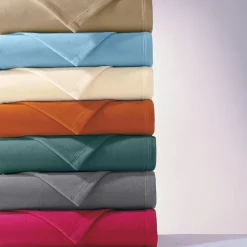 Couverture POLAIRE UNIE microfibre tempérée beige