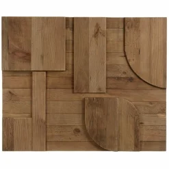 Décoration murale en pin recyclé formes géométriques SANDY marron