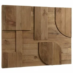 Décoration murale en pin recyclé formes géométriques SANDY marron