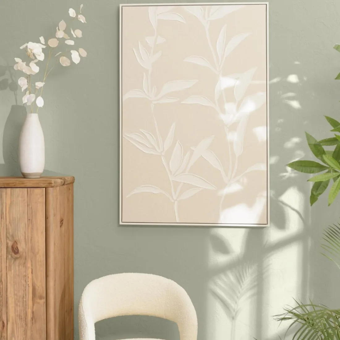 Décoration murale motifs fleurs n°2, cadre naturel HOMER