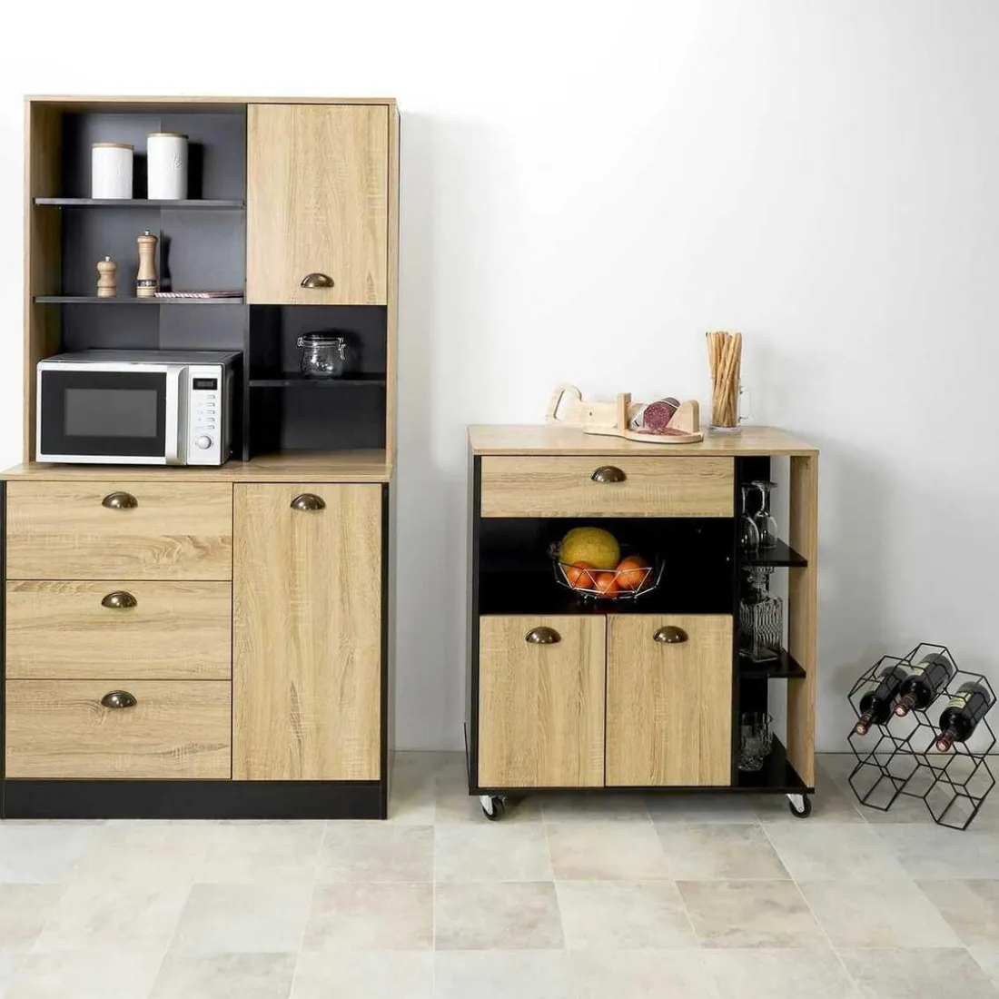 Desserte Cuisine Chef en Bois