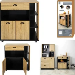Desserte Cuisine Chef en Bois