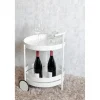 Desserte ronde double plateau blanc