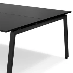 Double bureau bench ou table de réunion 'AMADEUS' en bois et métal noir