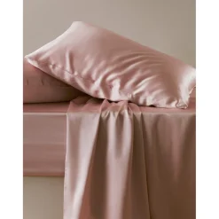 Drap Housse en Soie Sans Couture rose