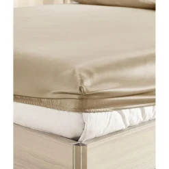 Drap Housse en Soie Sans Couture beige