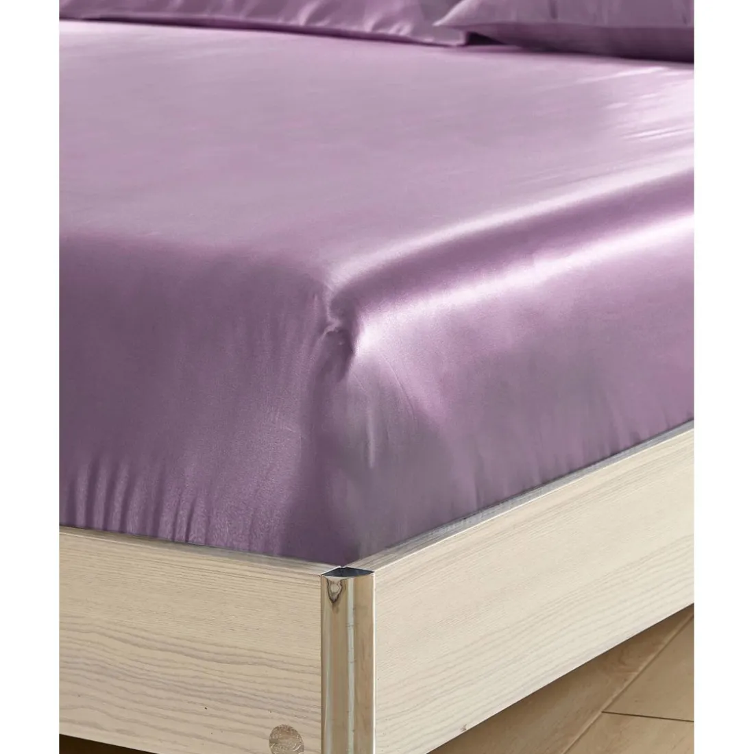 Drap Housse en Soie Sans Couture violet
