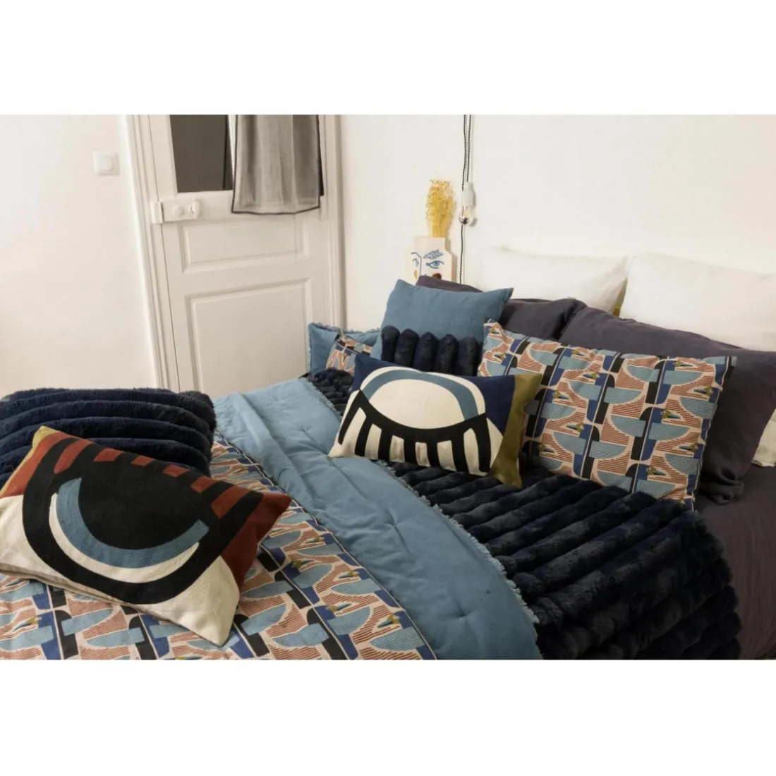 Edredon imprimé Farel Multico 85 x 200