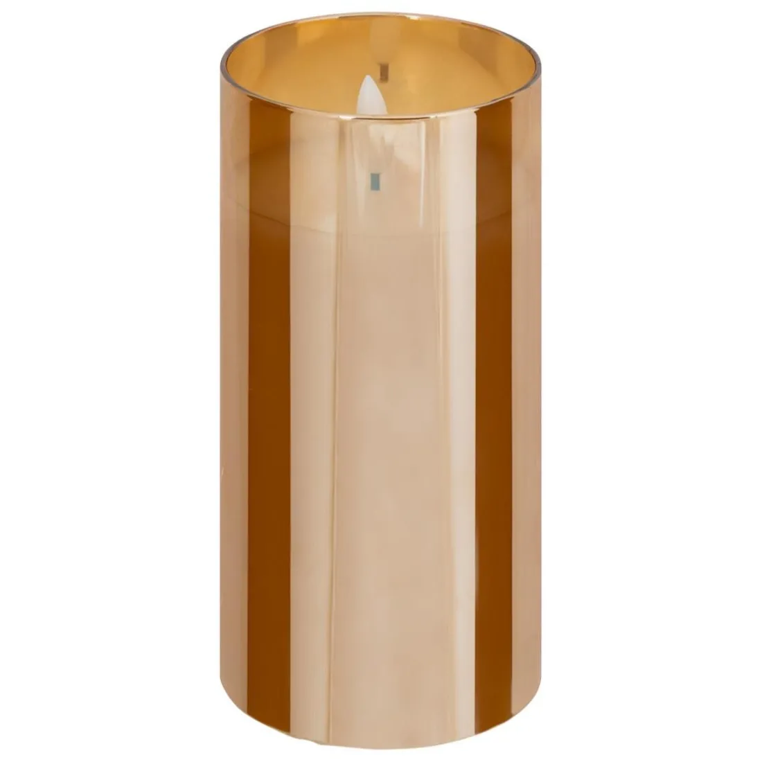 Ensemble 3 bougies LED en verre SENA ambre
