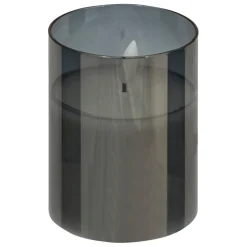 Ensemble 3 bougies LED en verre SENA noir