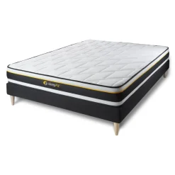 Ensemble matelas SOFT sommier kit noir