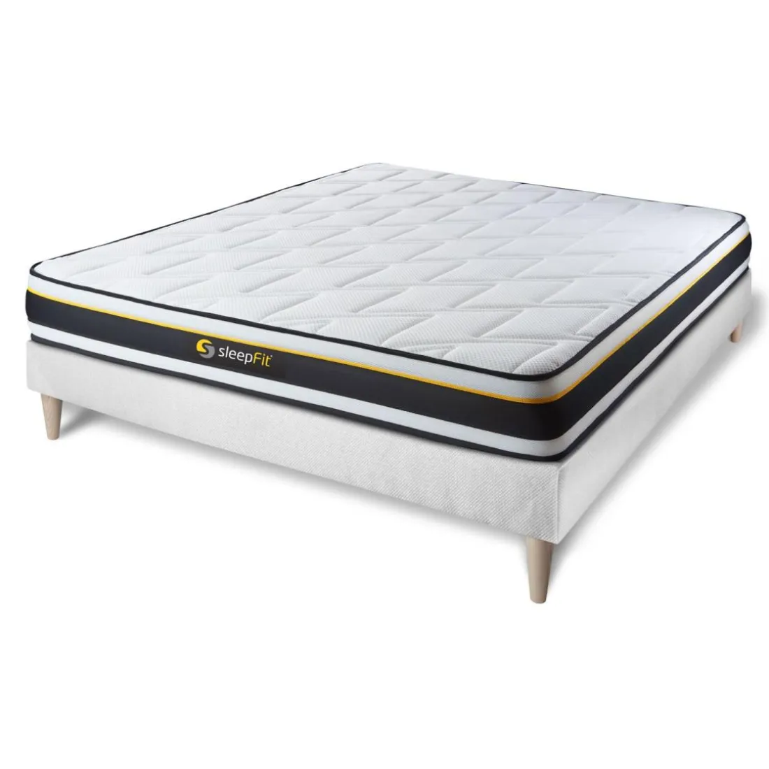 Ensemble matelas SOFT sommier kit blanc